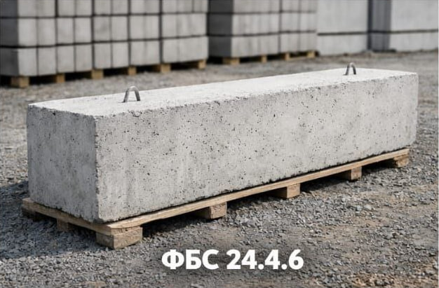 24-4-6 Фундаментные блоки (ФБС) – готовые бетонные или железобетонные изделия, используемые для обустройства основания различных построек. Из них выкладывают ленточный фундамент погребов, технических помещений, неотапливаемых зданий, подвалов и цокольных помещений.