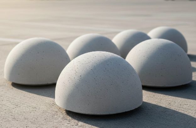 Бетонная парковочная полусфера - бетонное тротуарное парковочное ограждение в виде бетонного полушара (надолба). Устанавливается на поверхность дороги/тротуара для ограничения или организации движения. Такое ограждение не требует особого разрешения для установки, именно по этому широко применяется для ограничения парковки во дворах.